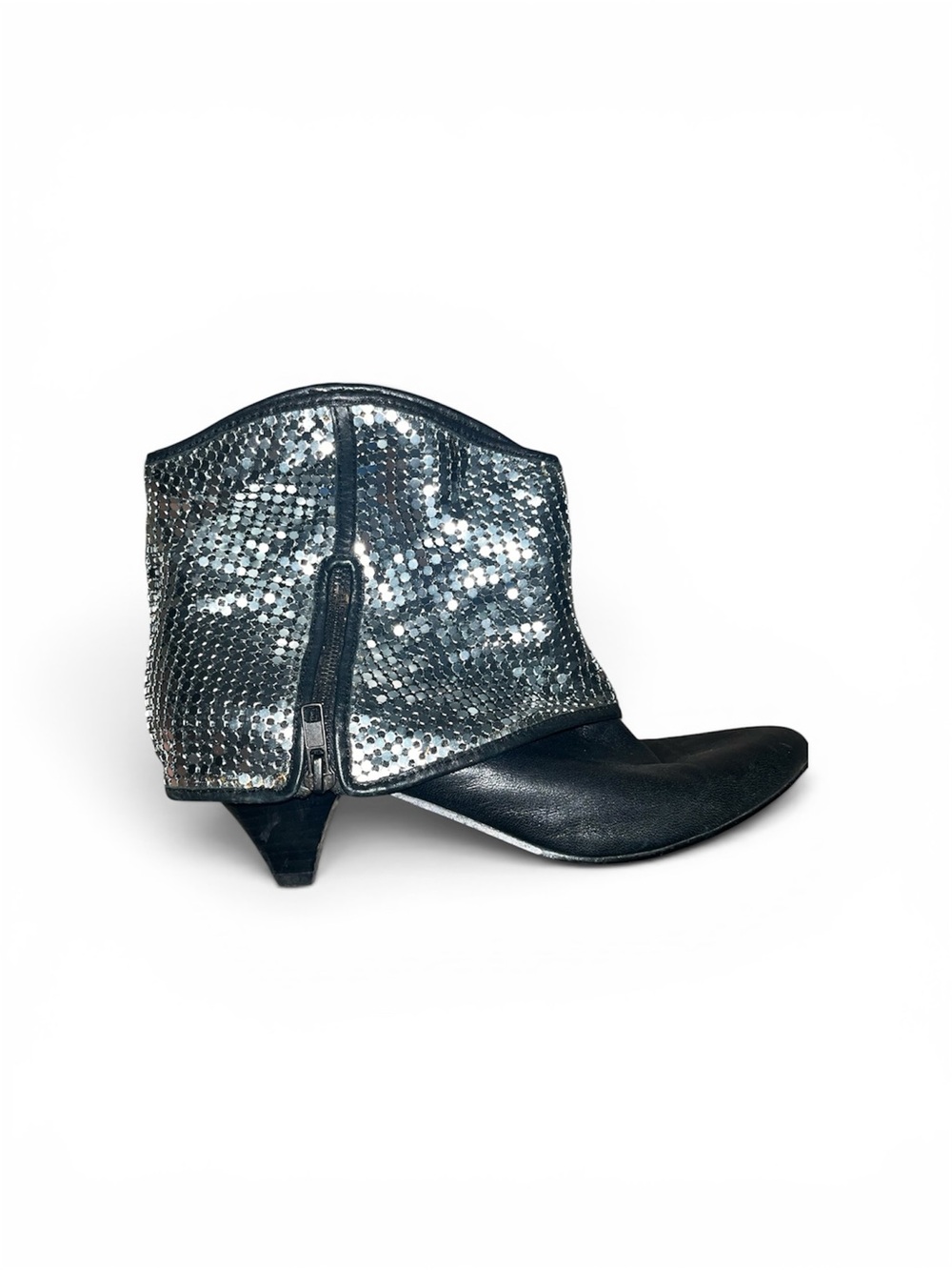 Silver Sequin Ankle Boots Flicker Brand Women's Dress Booties